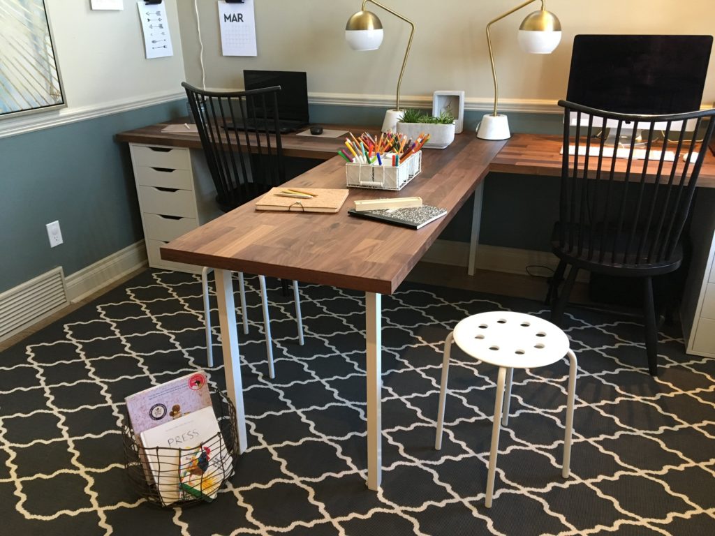 T Shaped Desk, Family Office, Ikea Hack
