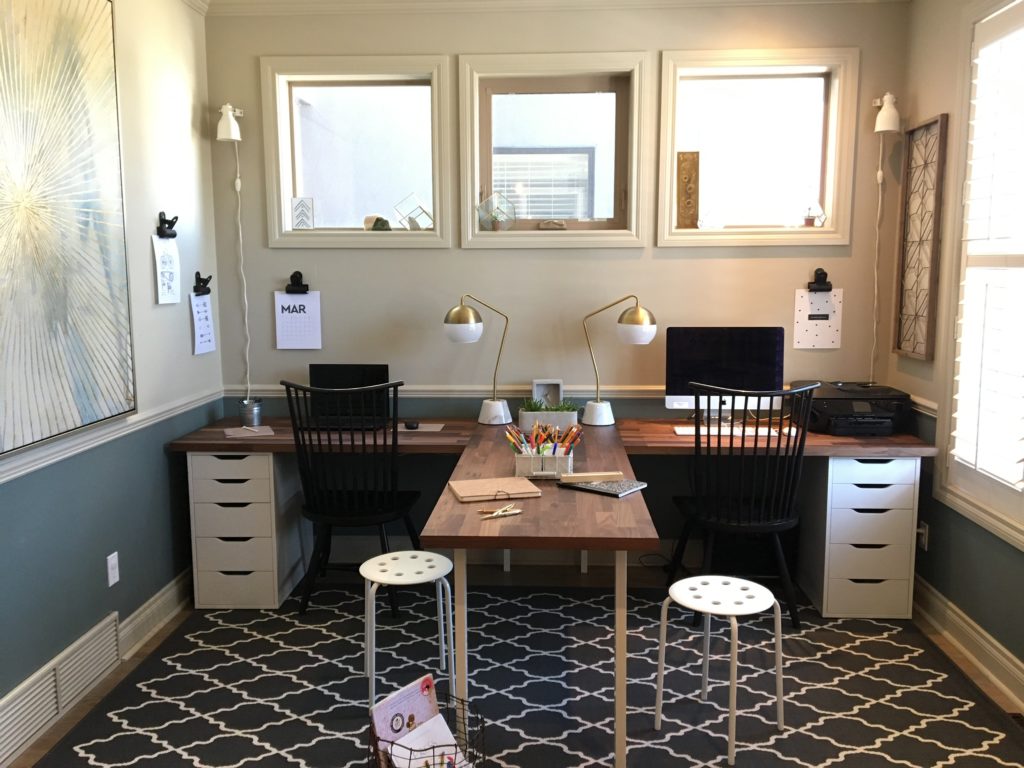Family Office - Ikea Hack - T Shaped Desk