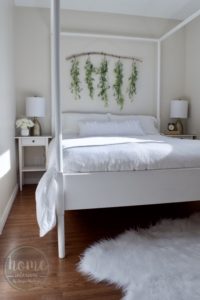 DIY Hanging Greenery - Airy Mastery Bedroom - White + Green