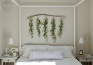 DIY Hanging Greenery - Airy Mastery Bedroom - White + Green