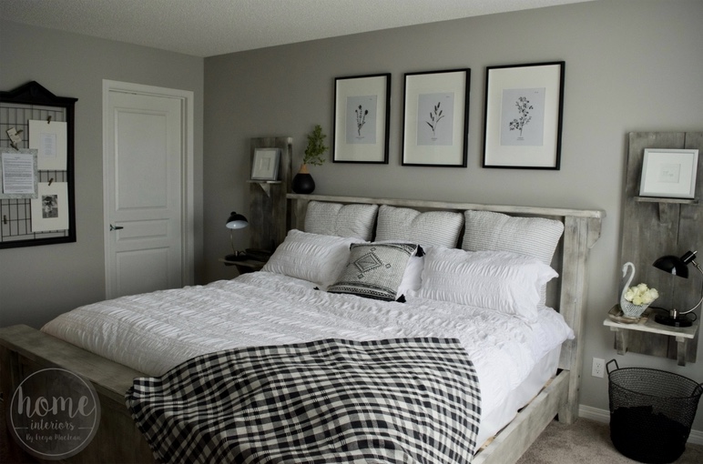Black + White Farmhouse Master Bedroom