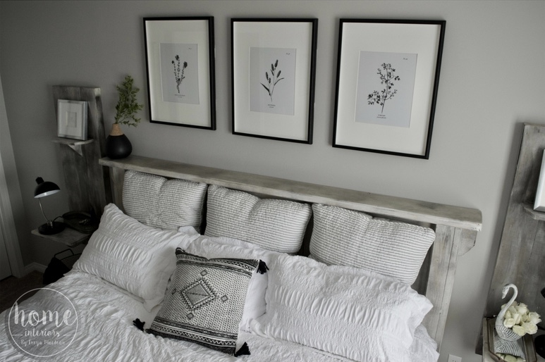 Black + White Farmhouse Master Bedroom 