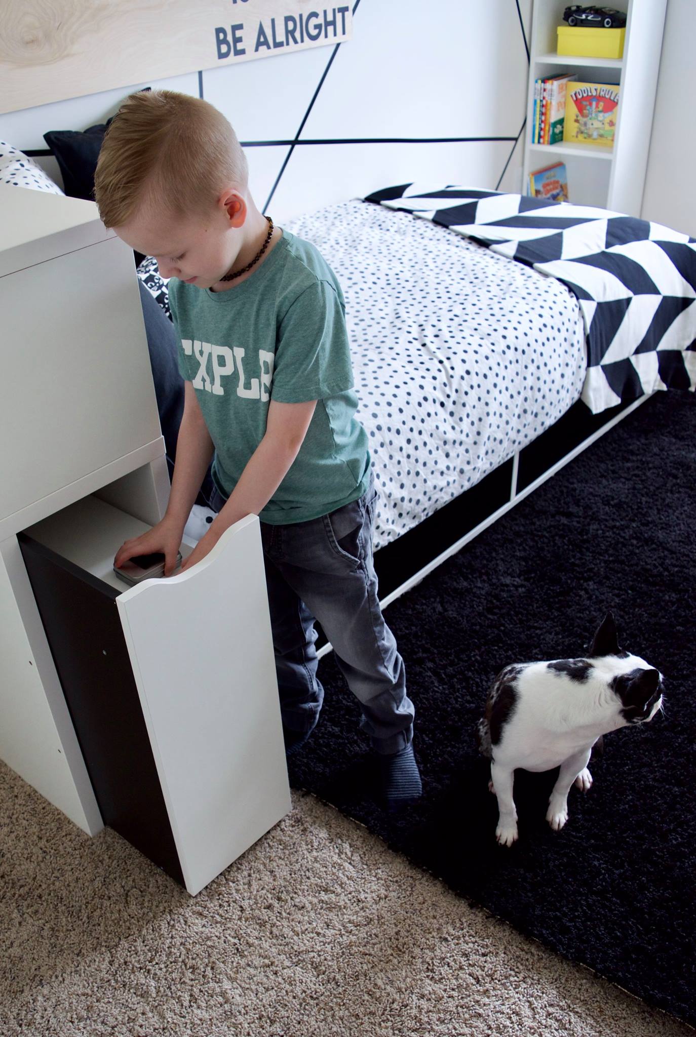 BEFORE + AFTER - Modern Black and White Kid's Room