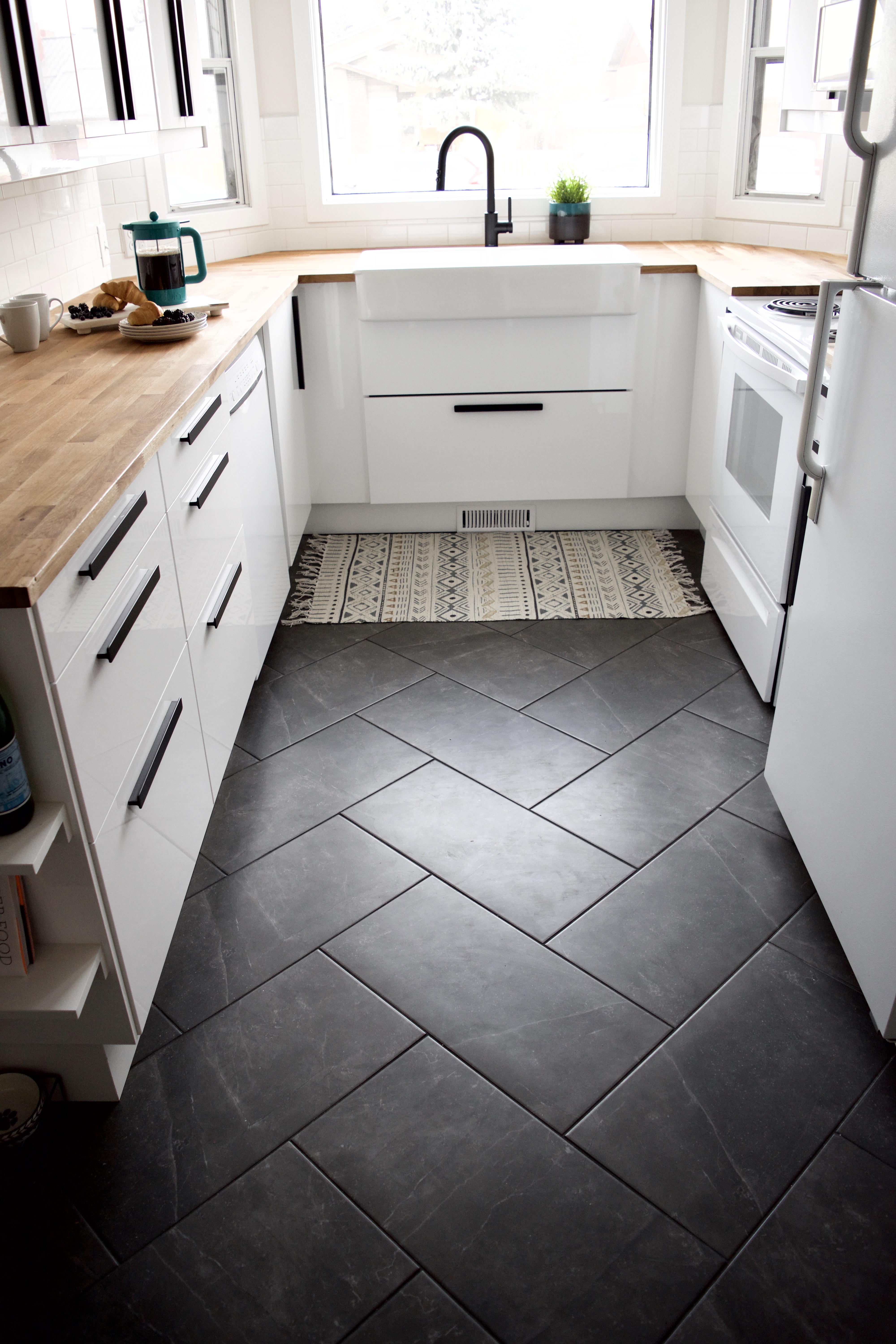 grey herringbone floor tile gray charcoal ceramic 12x24" inch 1x2' foot layout